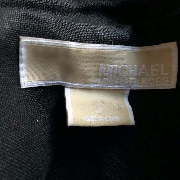 *MICHAEL KORS* Black Linen Button Front Blazer Size 2 - Picture 5 of 5